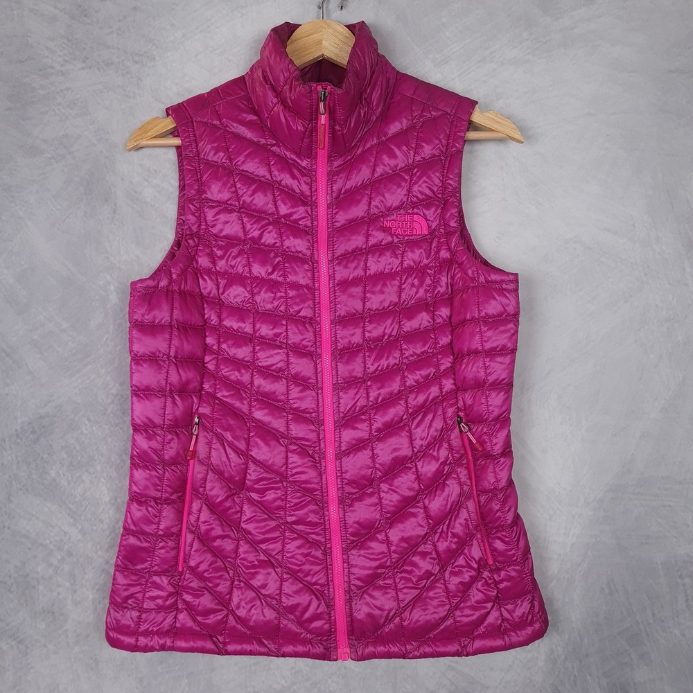 The North Face ThermoBall Vest Womens XS Pink Quilted Puffer Insulated Warm